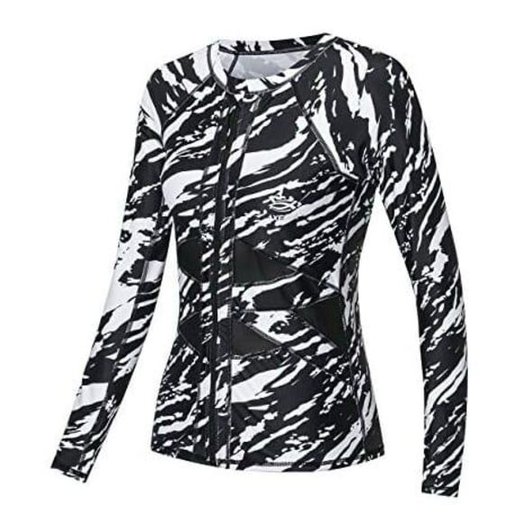 AXESEA Long Sleeve Rash Guard UPF 50+ UV Sun Protection Zip Front Swimsuit 6 - Picture 1 of 7